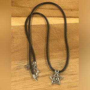 black cord star pendant necklace
